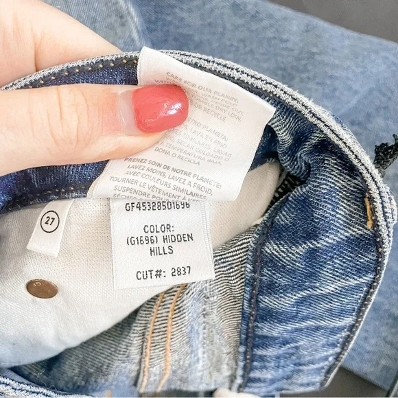 NEW GRLFRND Kate Low Rise Slim Crop Jeans Hidden Hills